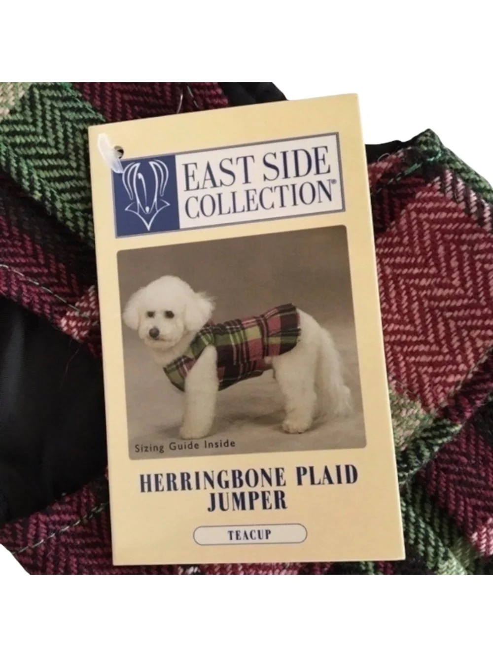 NWT East Side Collection Woven Plaid Dog Dress Size Teacup